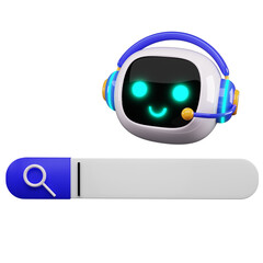 Happy robot. 3d ai character, chat bot mascot isolated on white background, GPT chatbot icon. Artificial intelligence, trendy technology, support service, funny automation computer 