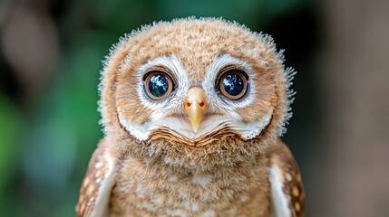 Obraz premium Baby owl close up in nature
