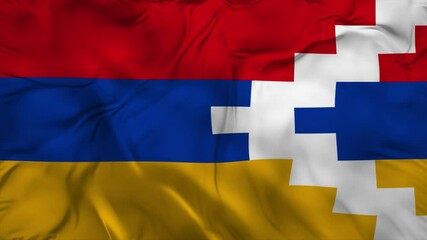 Artsakh National Flag waving wind in a smooth Manner 