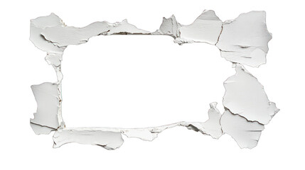 Fototapeta premium broke wall frame isolated on white background