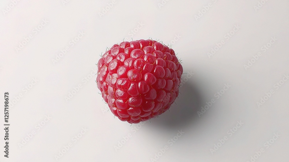 Aufkleber fresh single raspberry isolated on white background for design