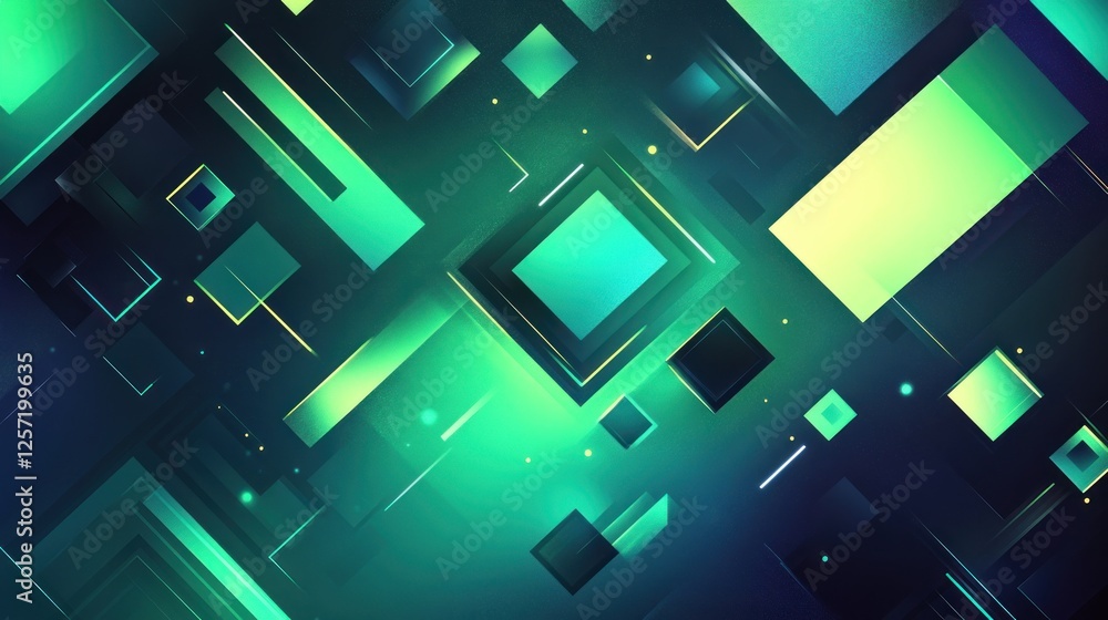 Poster Abstract image displaying various sizes of geometric shapes and colors