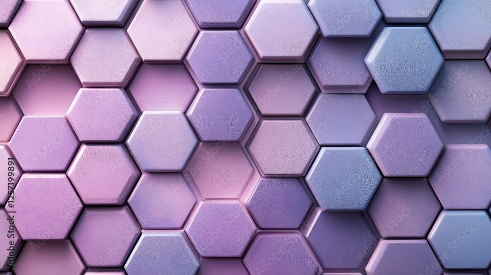 Poster pastel colored hexagon tiles create a visually appealing texture