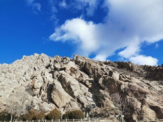 mountain landscape with blue sky