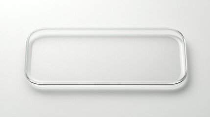 Fototapeta premium Empty Clear Glass Rectangular Tray on White Background