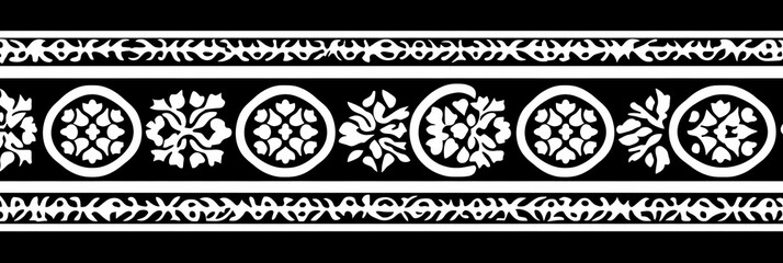 Black and White Floral Illustration