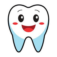 Happy Tooth Vector Illustration for Dental Care, Oral Health, and Adorable Cartoon Design
