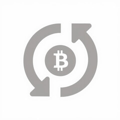 Obraz premium Monochrome Bitcoin Exchange and Cryptocurrency Transaction Icon 