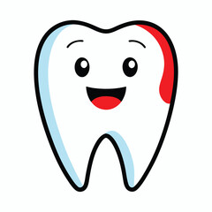 Happy Tooth Vector Illustration for Dental Care, Oral Health, and Adorable Cartoon Design
