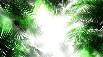 Obraz premium Tropical nature concept with coconut palm tree leaves design