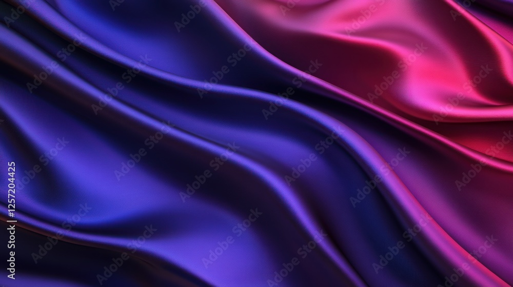 Aufkleber smooth silk fabric with a captivating gradient of blue and pink