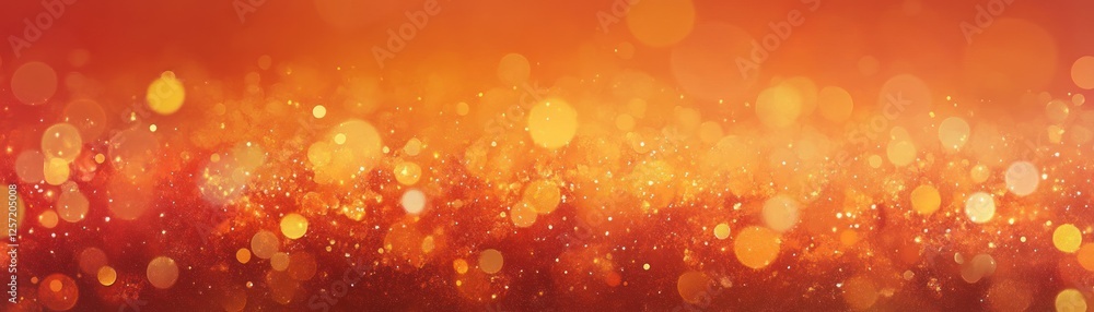 Poster Warm tones and bokeh create a dreamy abstract background
