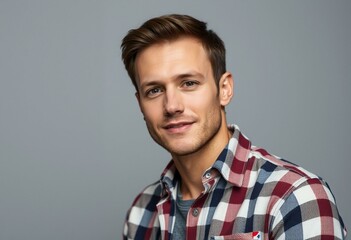 Obraz premium Photorealistic portrait of a male in a casual setting