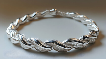 Obraz premium Photo Silver Bracelet Jewelry Metal Accessory Fashion Style Elegant Design Luxury Gift