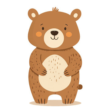 recommend clip art: Adorable Brown Bear Cartoon Illustration