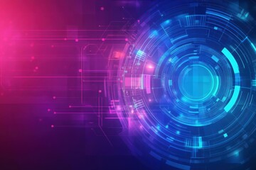 Obraz premium Abstract technology background featuring blue and pink circles with a modern digital design