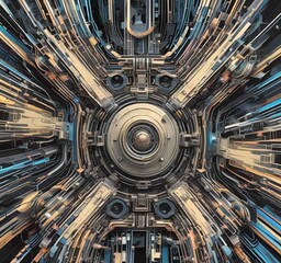 Fototapeta premium Illustration of abstract technology background.