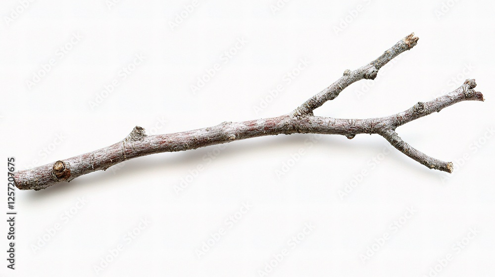 Poster isolated withered twig with detailed textures and pristine background