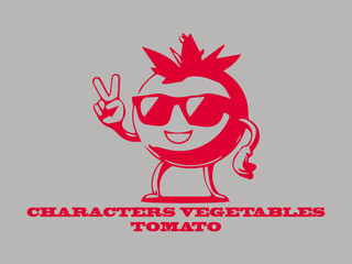 Illustration vector  cute cartoon drawings tomato ,groovy retro illustration vector logo characters vegetables tomato, logo background groovy tomato cartoon character up with smile illustration vector