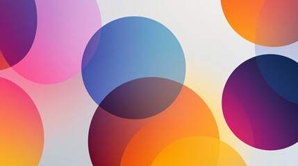 Modern geometric gradient shapes featuring smooth color transitions create a striking visual composition against a white background.