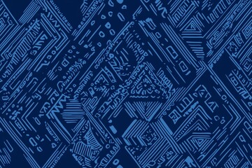 Hand drawn trible ethnic seamless pattern.