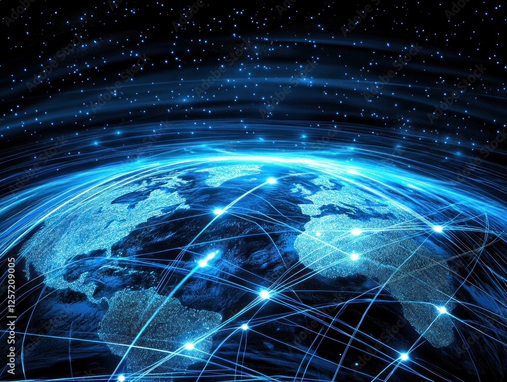 Poster global connectivity with digital network visualization