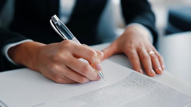 Professional handwriting in action: closeup of pen on paper