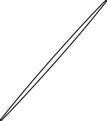 Disposable toothpick flat icon outline.
Wooden toothpick linear isolated.
Transparent background.