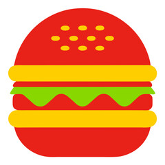 Burger Icon Vector Illustration Design for Food, Fast Food, and Restaurant Branding