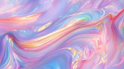 Obraz premium Abstract swirling pastel colors create an iridescent liquid like texture