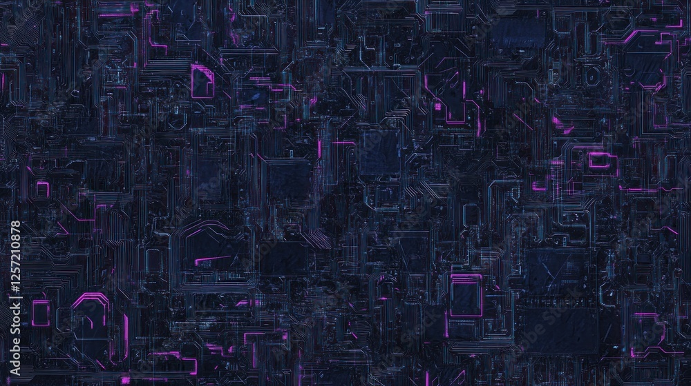 Poster Detailed view showcasing a complex circuit board with glowing elements