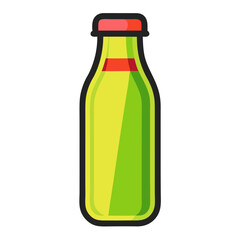 Juice Bottle Icon Vector Illustration – Simple and Clean Design for Beverage Graphics