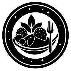Plate with Food Icon Vector Illustration for Meal, Dining, and Culinary Designs