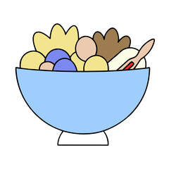 Salad Bowl Icon Vector Illustration Fresh Ingredients Healthy Food Design