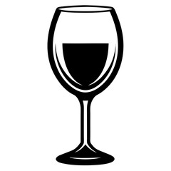 Wine Glass Icon Vector Illustration Simple Glass Design, Drink Icon, Beverage Art