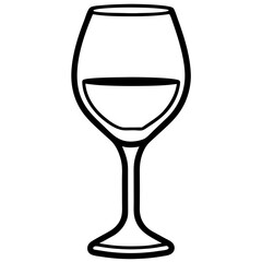 Wine Glass Icon Vector Illustration Simple Glass Design, Drink Icon, Beverage Art