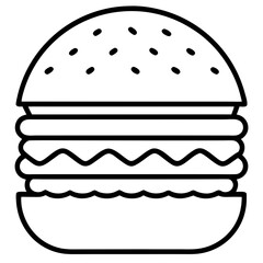 Burger Icon Vector Illustration Design for Food, Fast Food, and Restaurant Branding
