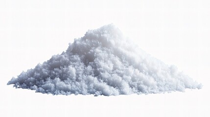 Gentle Snowdrift Forming on Isolated Hill Against White Background