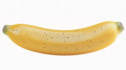Isolated Yellow Banana with Smooth Texture on White Background