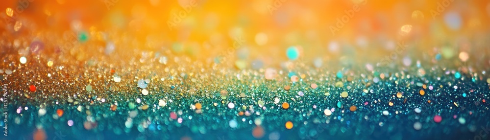 Poster Multicolored glitter and bokeh lights create a beautiful abstract design