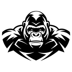 Art Gorilla Line Stock Illustrations.