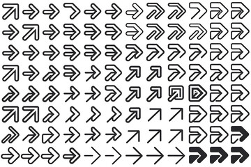 Diverse Arrow Set PNG &ndash; Straight, Curved, Dashed, Looped & Zigzag Arrows for UI & Infographics 