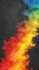 Colorful powder explosion on black background; design element