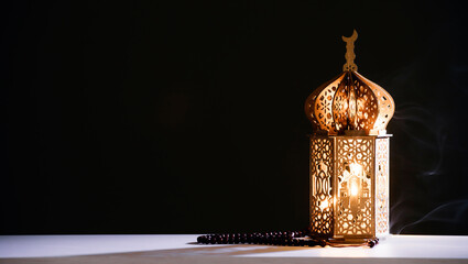 Festive greeting card for Muslim holy month Ramadan Kareem. © erika8213