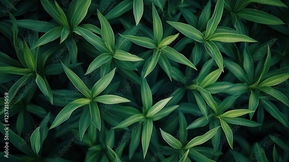Poster top view of real green grass background with intricate lines