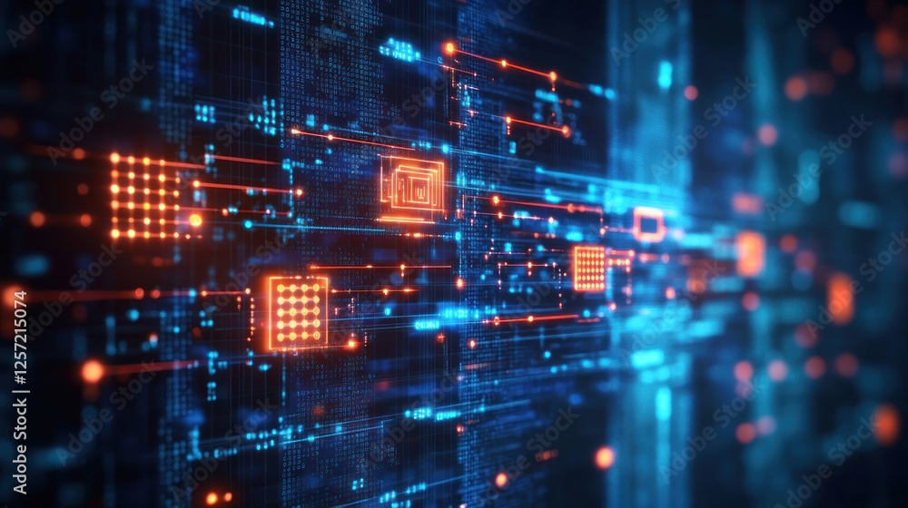 Poster Digital representation of data processing and information flow