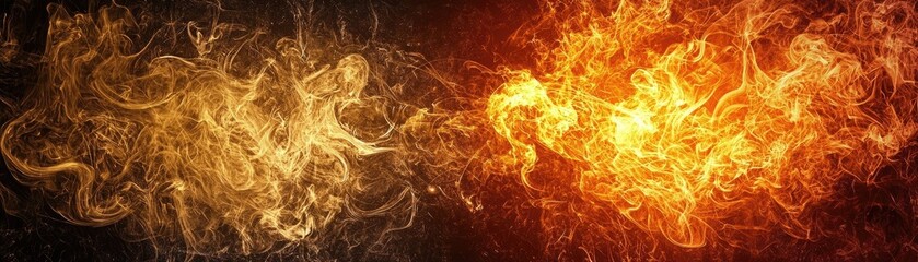 Fototapeta premium Fiery Collision Abstract fire and smoke clash, background energy, design use