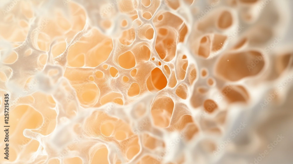 Aufkleber abstract cellular structure: intricate network of interconnected organic forms, resembling a microsc