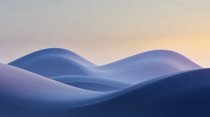 Subtle blue gradients over smooth undulating dunes abstract background