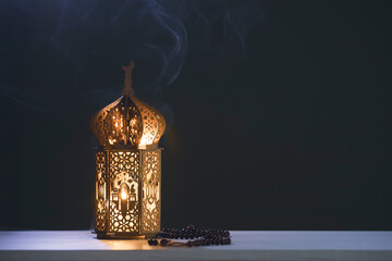 Festive greeting card for Muslim holy month Ramadan Kareem.